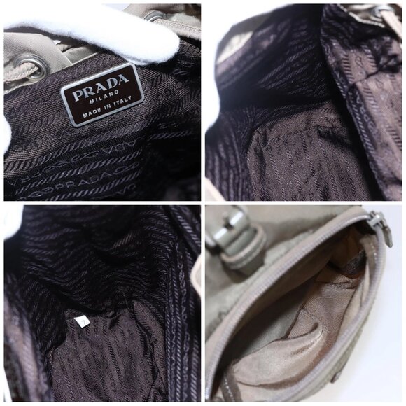 PRADA Backpack Nylon Beige Silver Auth 148934 - Picture 15 of 16